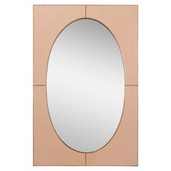 Mid Century Mushroom Leather Mirror