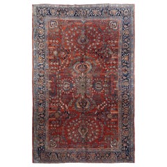 Alfombra persa antigua Mohajeran Sarouk 7'1" x 11'1"