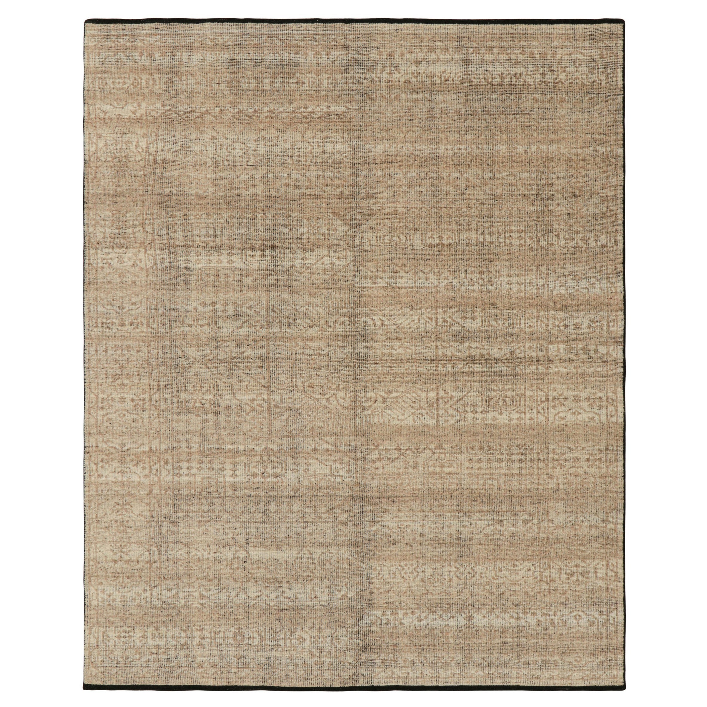 Rug & Kilim's Mamluke Style Teppich mit geometrischen Blumenmustern in Beige-Braun