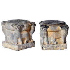 Pair of Chinese Figural Plinths