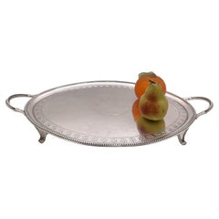 W. Abdy Bandeja / Ensaladera inglesa de dos asas de plata de ley de 1788