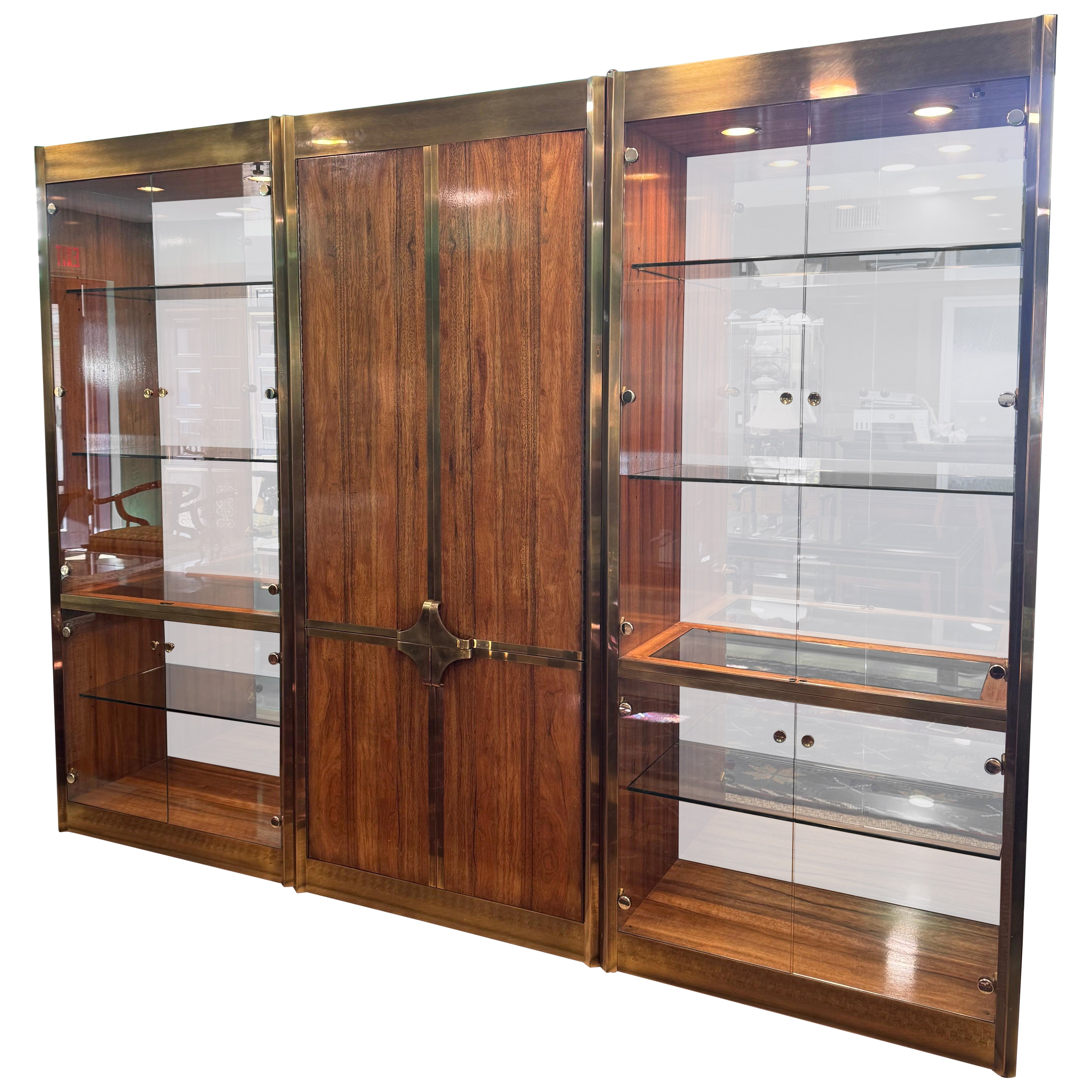 1970's Monumental Mastercraft Display Cases, set of 3 For Sale