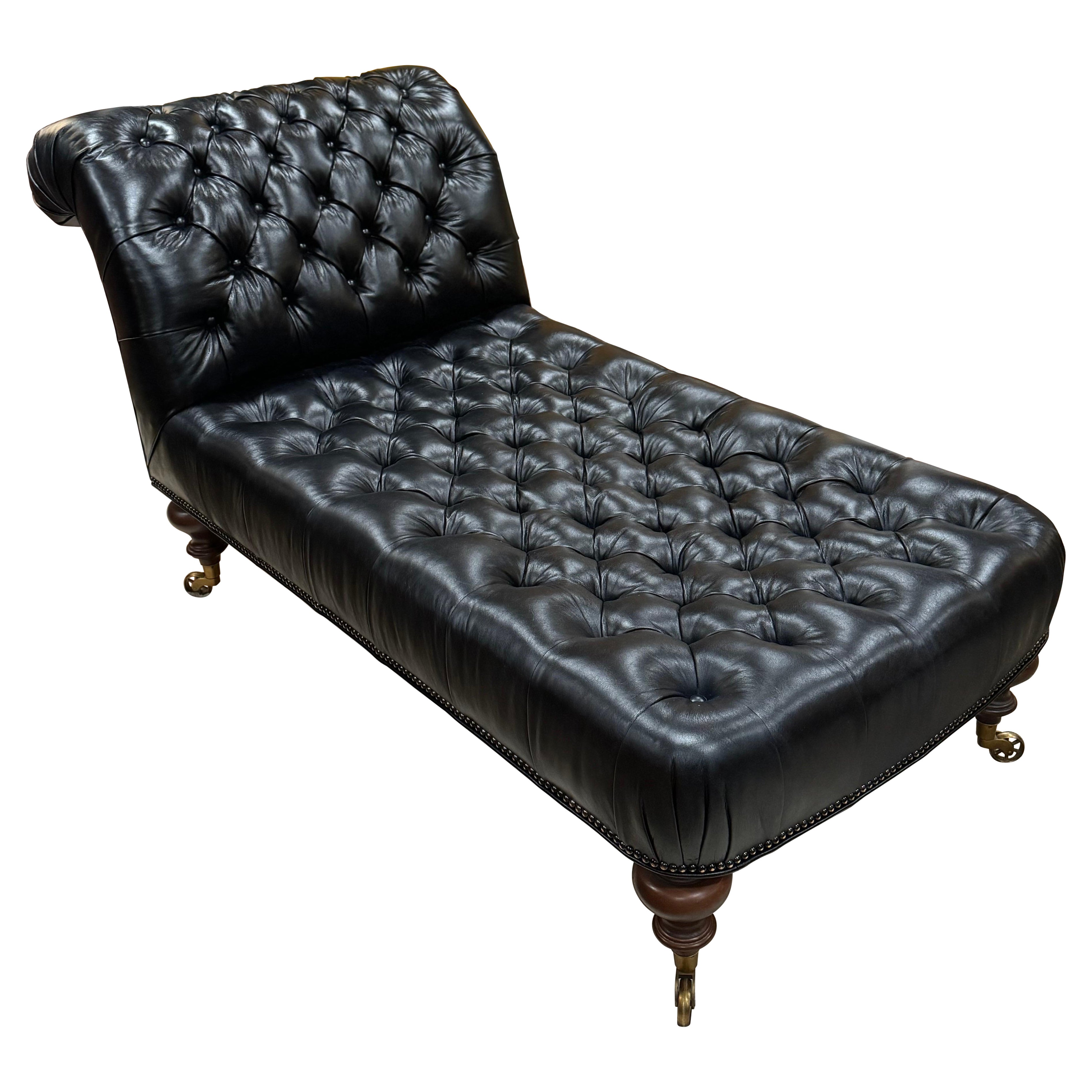 Vintage Ralph Lauren Home Tufted Leather Chaise