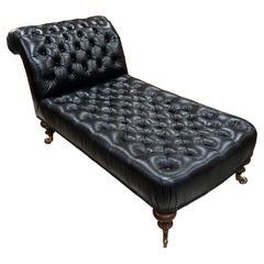 Vintage Ralph Lauren Home Tufted Leather Chaise