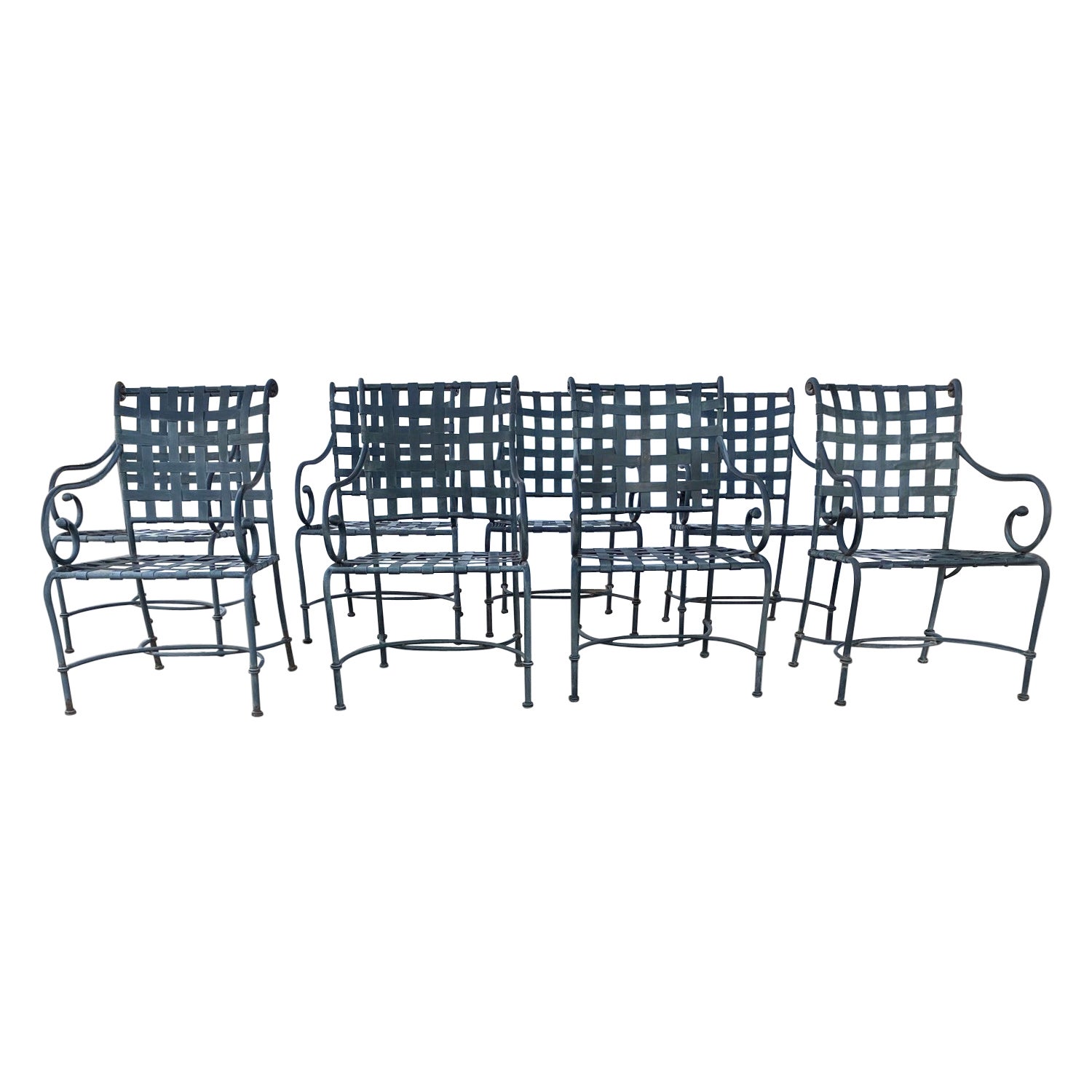 Vintage Patio Armchairs Set of 8