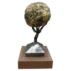Mid Century Mixed Metal Sculpture