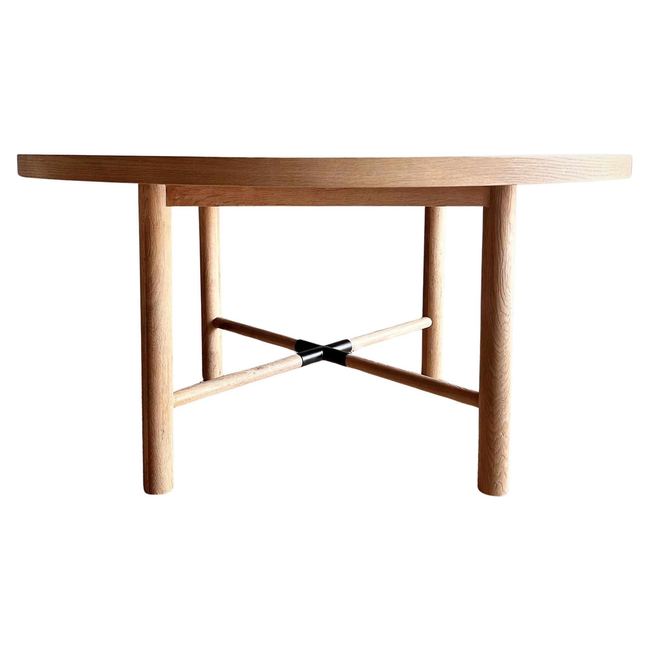 Round Dining Table in Natural White Oak Finish
