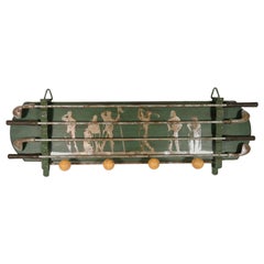 Unusual Vintage Green and Silver Painted Golfer's Wall Hanging Coat Rack
