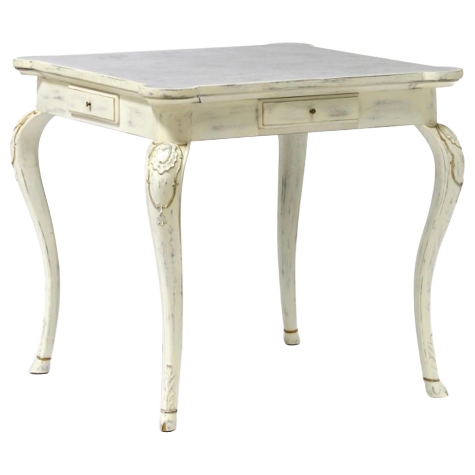 John Richard Game Table Cream Base Hoof Foot Suede Top For Sale