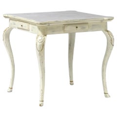John Richard Game Table Cream Base Hoof Foot Suede Top