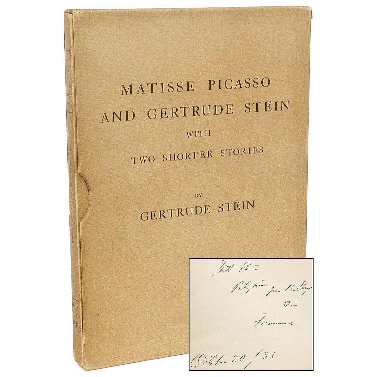 Matisse Picasso & Gertrude Stein. 1ST ED, LIMITED ISSUE, PRESENTATION COPY 1933