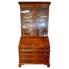 Antique Georgian Mahogany Breakfront China Cabinet Sideboard Secretary Desk