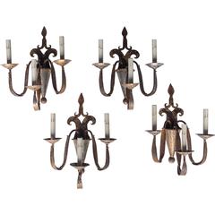 Antique Set of Four Early 20th Century Sconces from Barcelona