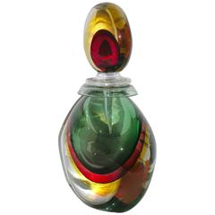 Silvano Signoretto Rare Ovoid Murano Glass Large Sized Bottle 