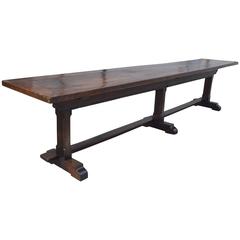Antique Large Italian Baroque Walnut Refectory Table, Late 17th Century and Later