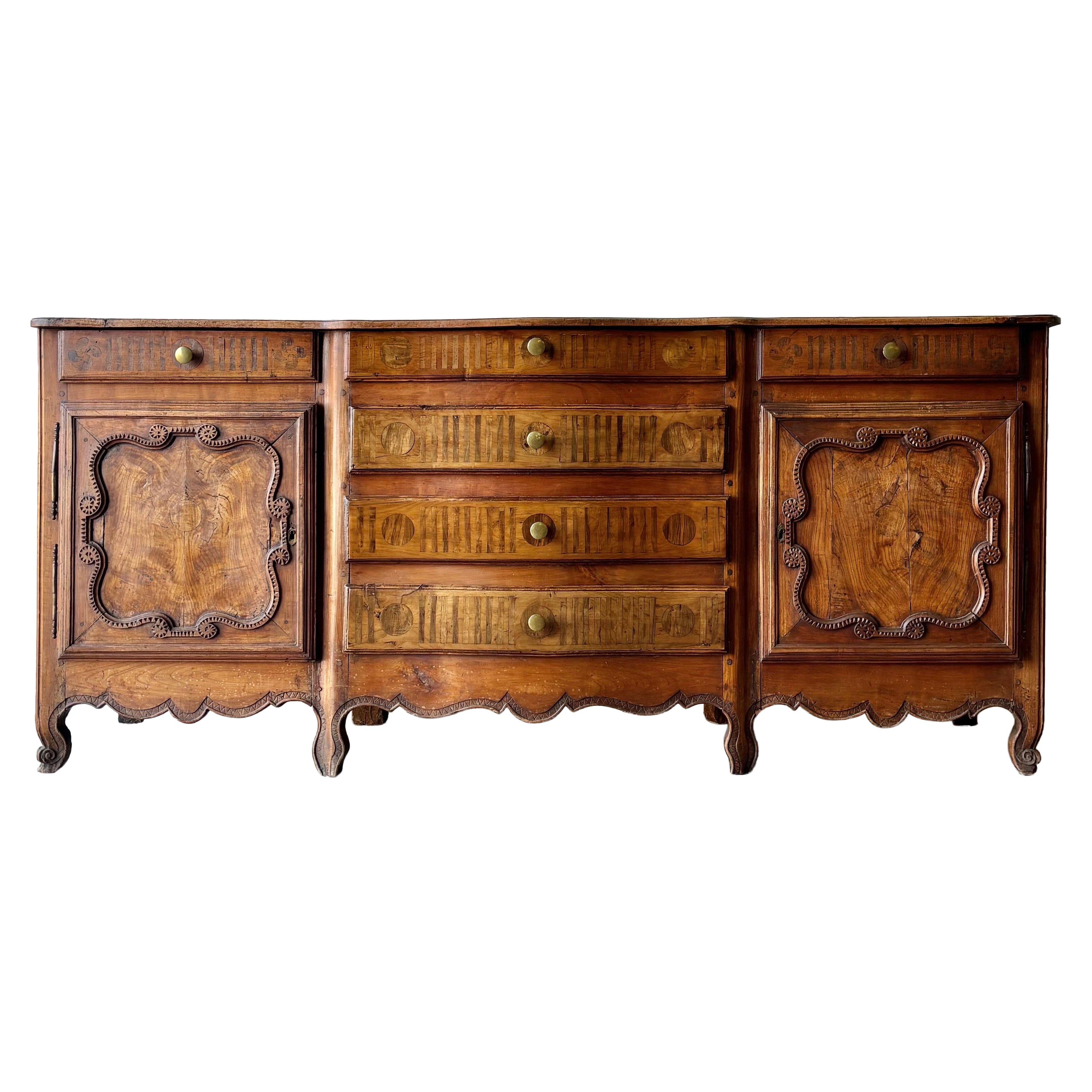 Exceptional 19th Century French Enfilade in Walnut with Rosewood Inlay For Sale