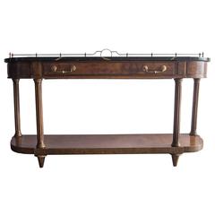 20th Century Console Table with Brass Gallery