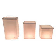 Set of 3 illuminated planters by Paul Jansen, Belgium 1970s