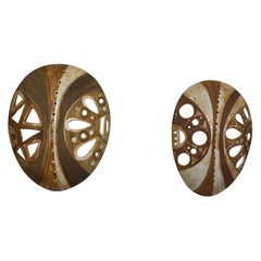 Africanist ceramic pair of sconces