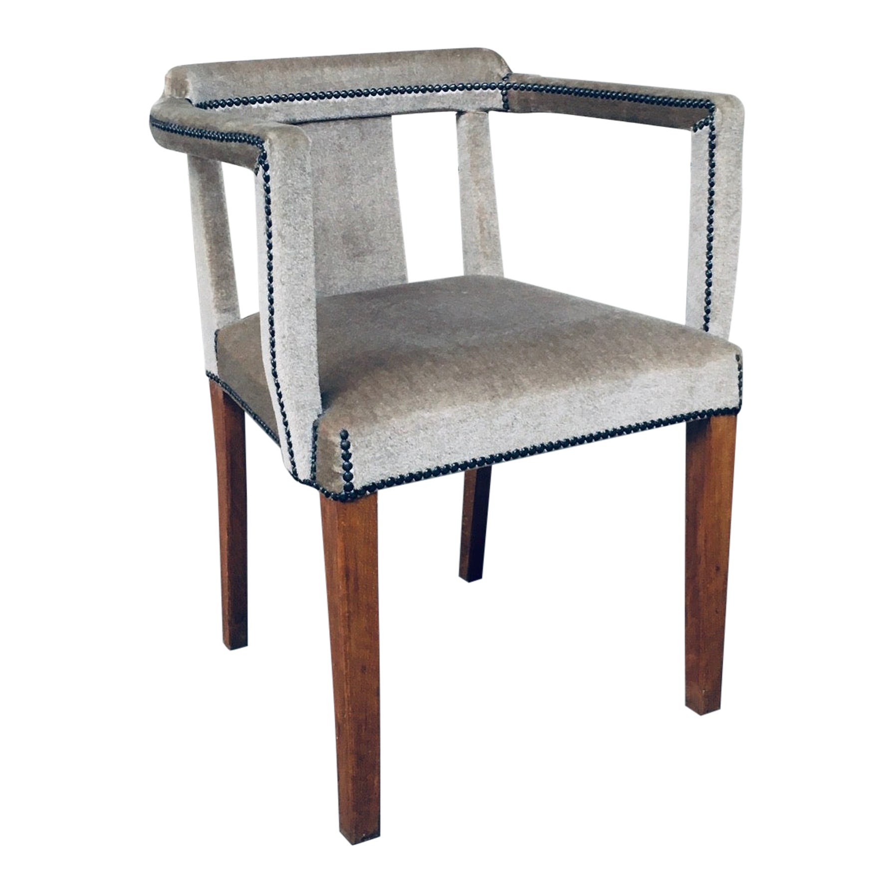 1920's Boudoir Velvet Side Arm Chair