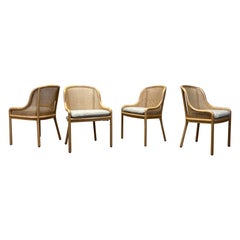 Vintage Four Chairs by Ward Bennett in Cane and Ash