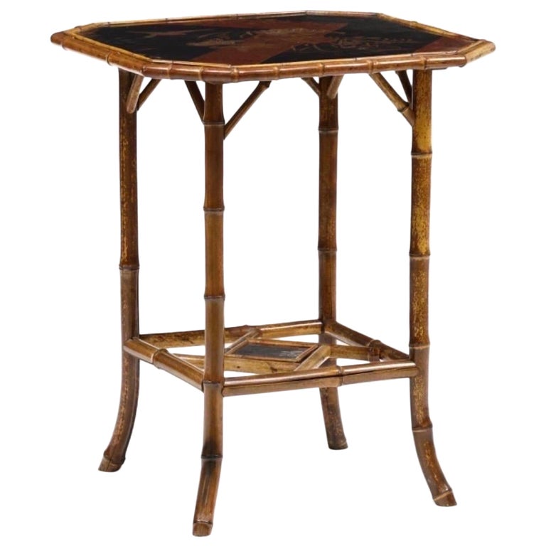 Late 19th Century English Bamboo and Japanned Lacquer Desk Late 19th Century English Bamboo and Japanned Lacquer Desk