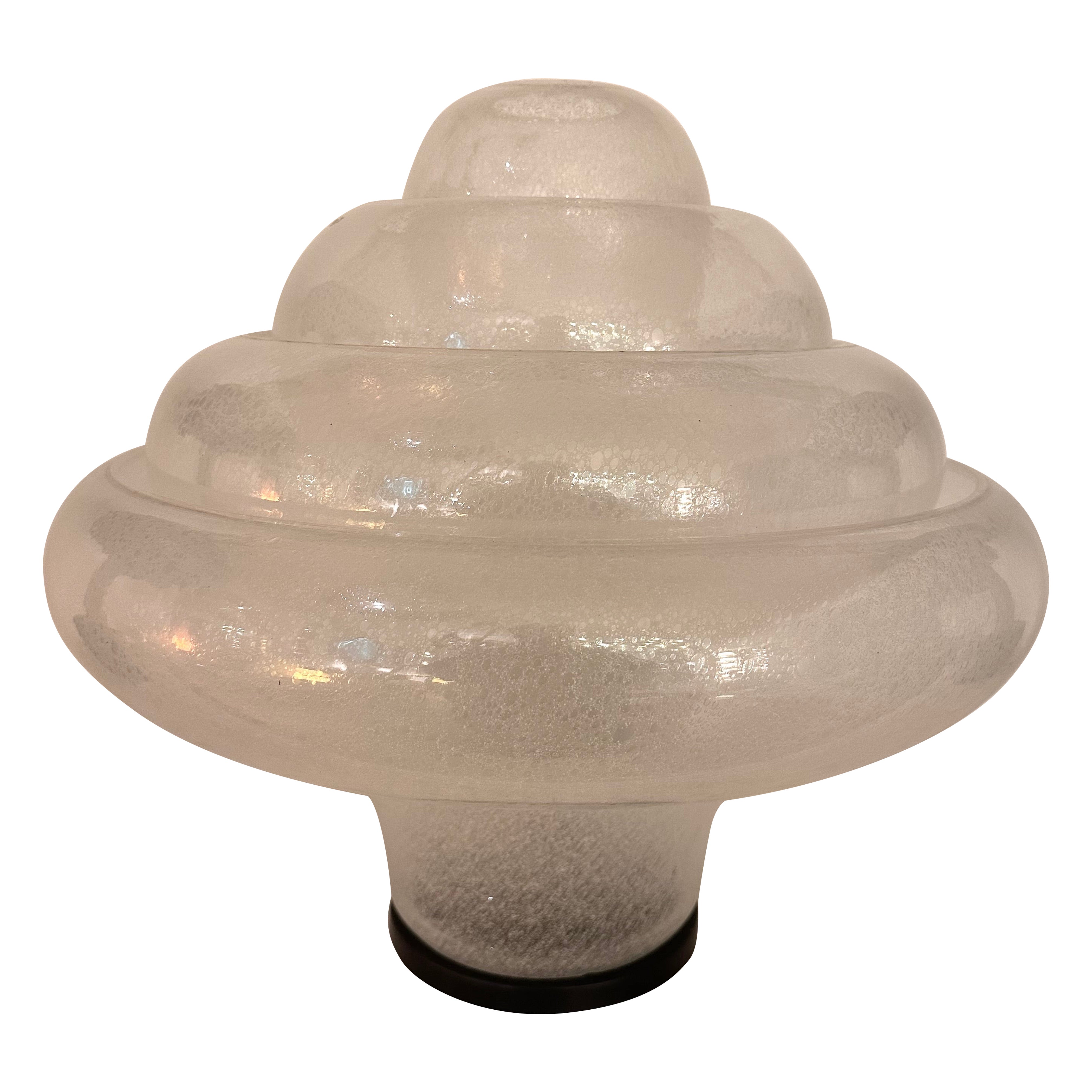Lotus Lamp LT305 Murano Glass and Metal by Carlo Nason for Mazzega, Italy, 1970s