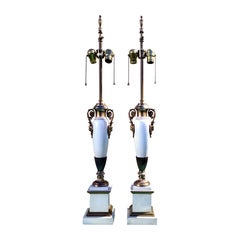 Coppia di lampade da tavolo a colonna Warren Kessler Trophy