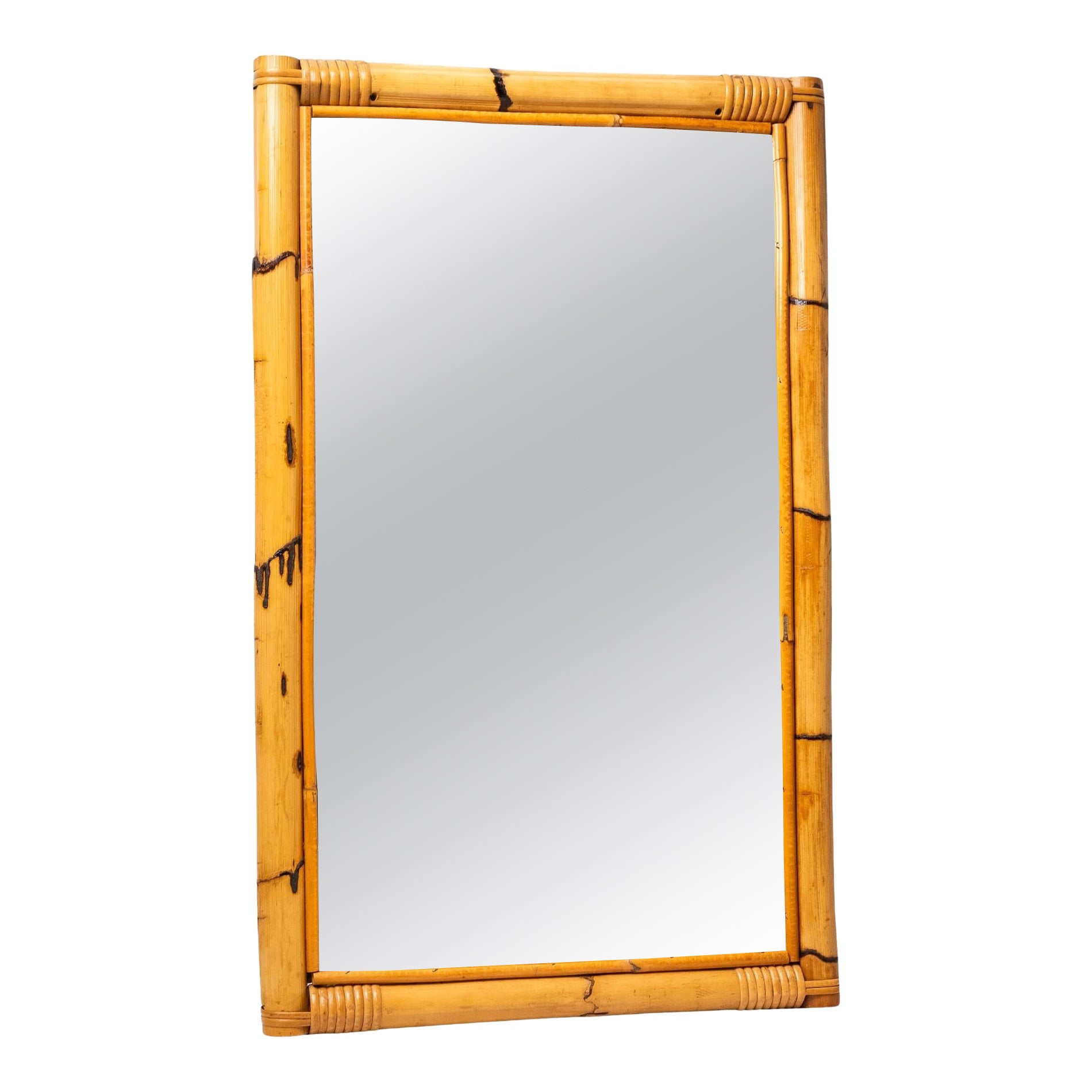 Rectangular Bamboo Mirror, 1970s