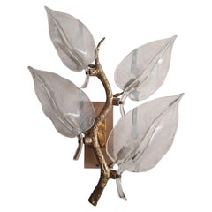 Aplique grande de bronce y cristal