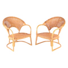 Pareja de sillones de mimbre