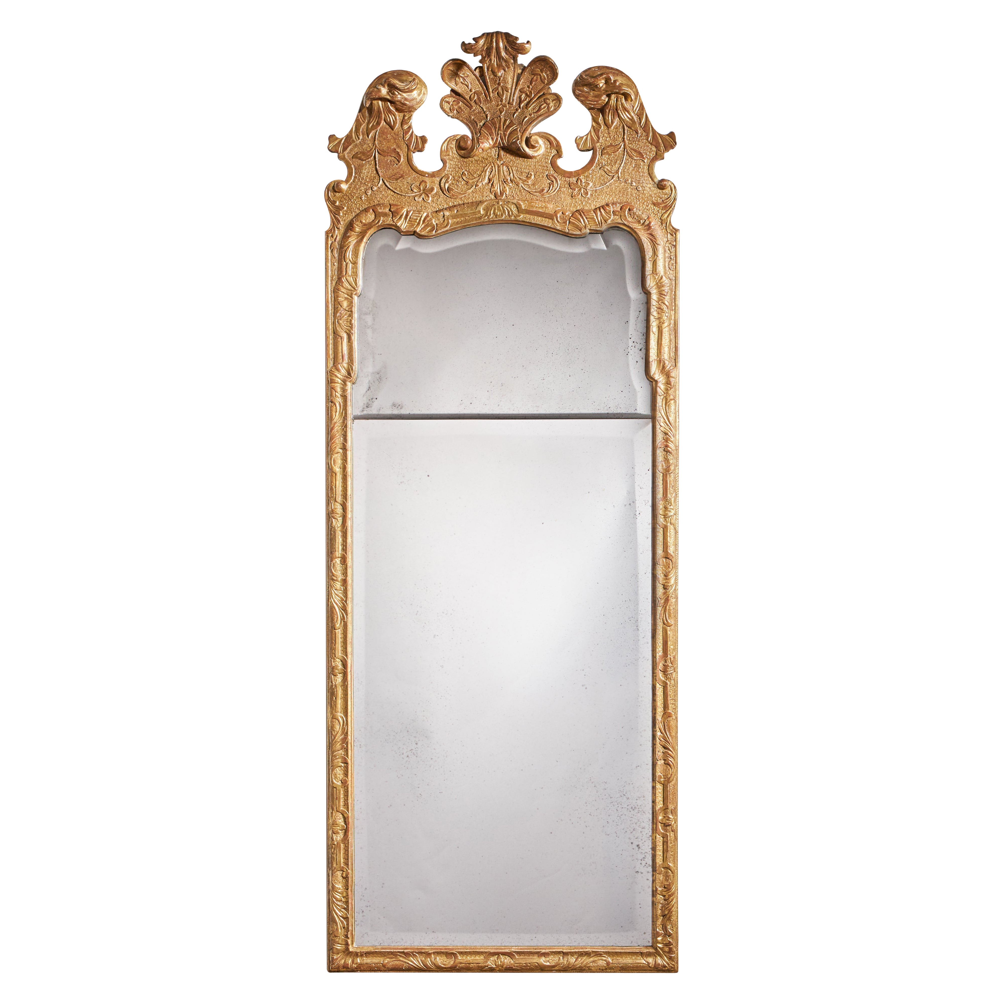 18th Century George I Gilt-Gesso Pier Glass mirror, Manner of John Belchier