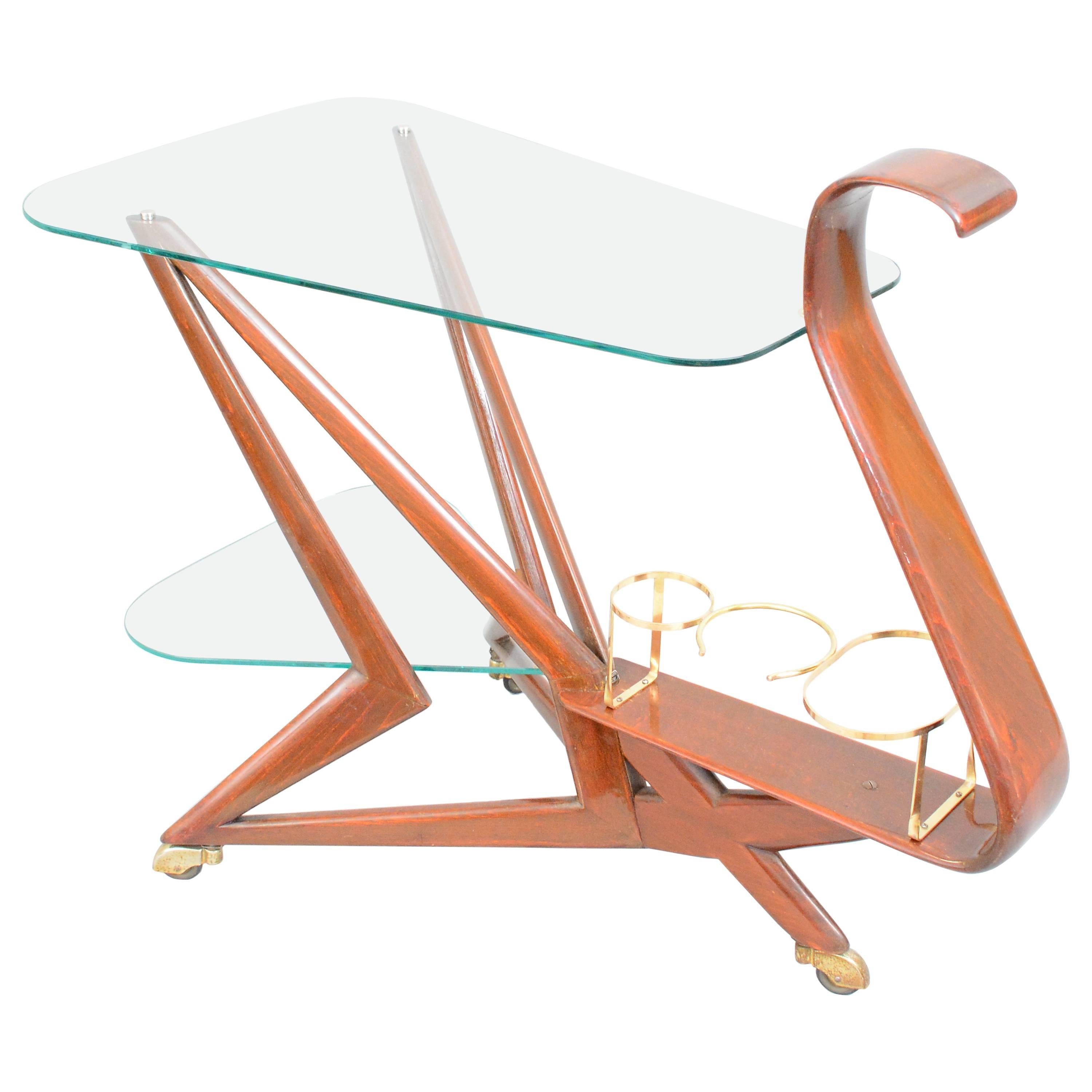 Elegant Serving Trolley by Cesare Lacca, Italy. 1950s-1960s