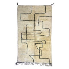 White Moroccan Rug – Enigma Echo  Contemporary Black and White Design