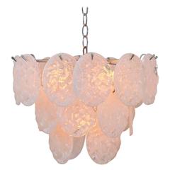 Mazzega Style Italian Modern Chandelier of Oval Translucent Drops, circa 1970