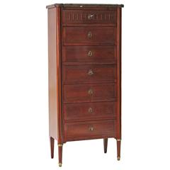 Belle Epoque Inlaid Louis XVI Style Tall Chest, France, circa 1900
