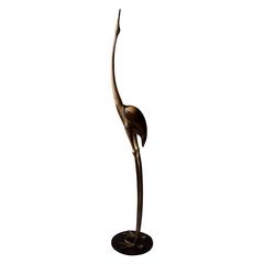 Elegant Large Brass Bird Sculpture