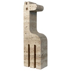 Italian Travertine Giraffe Animal Sculpture, Fratelli Manelli