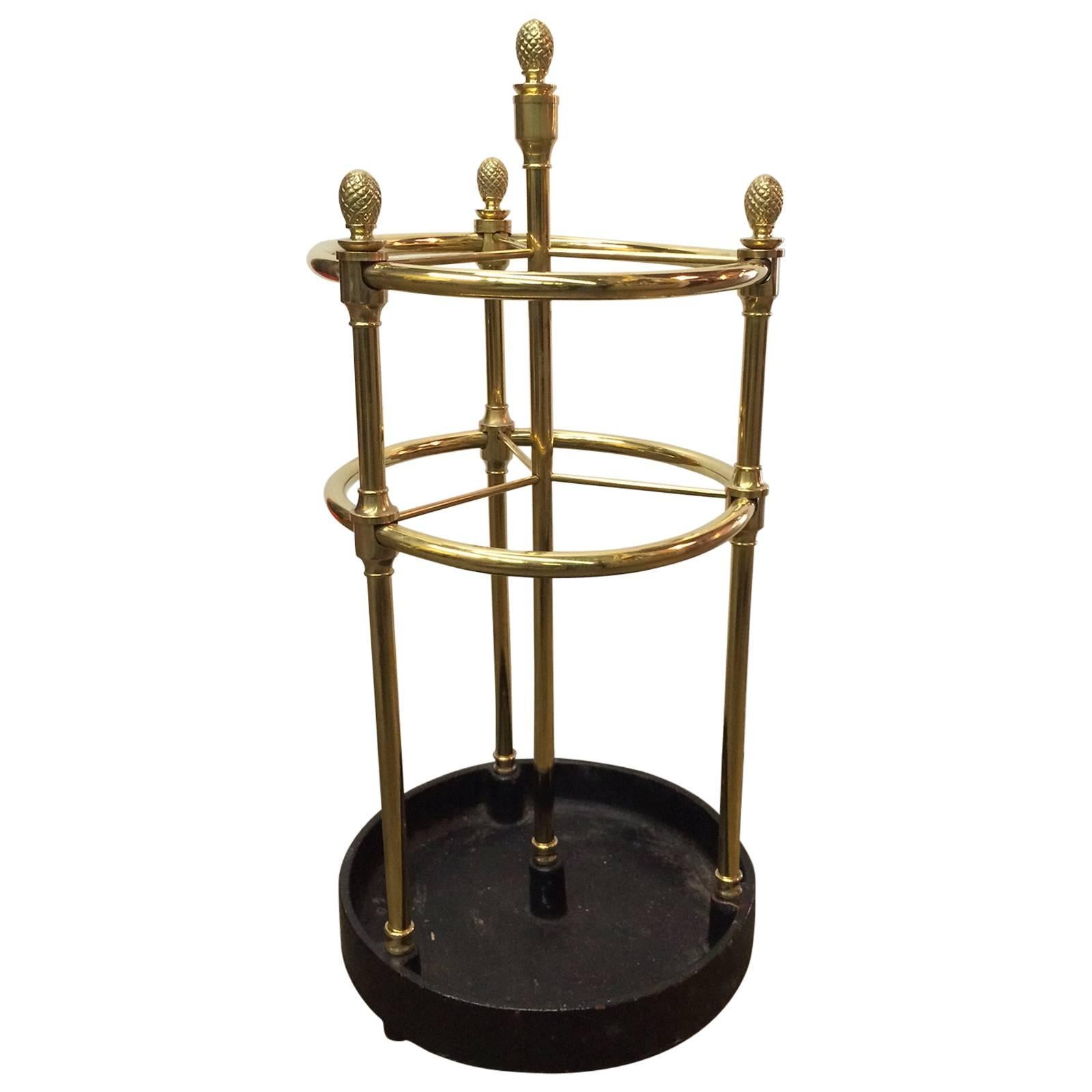 Large Decorative Umbrella Stand in Brass or Cast Iron
