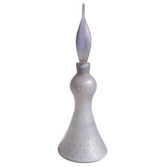 Barbini Murano Lavender Purple Gold Flecks Italian Art Glass Perfume Decanter