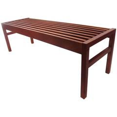 1950s Solid Teak Danish Modern Bench/Coffee Table 