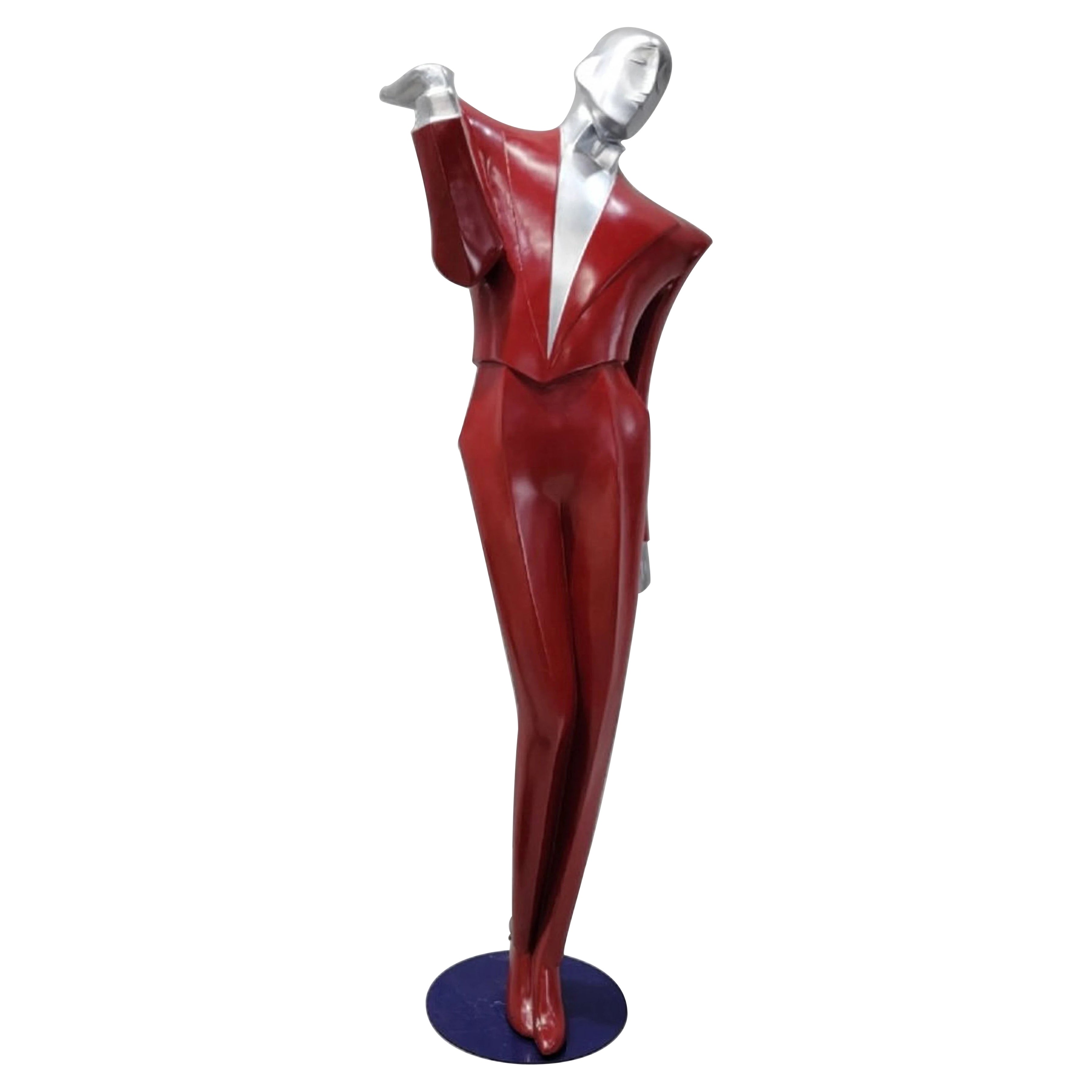 Maniquí LeGarcon Vintage Art Decó Revival de cromo y resina de Lindsey Balkweill en venta