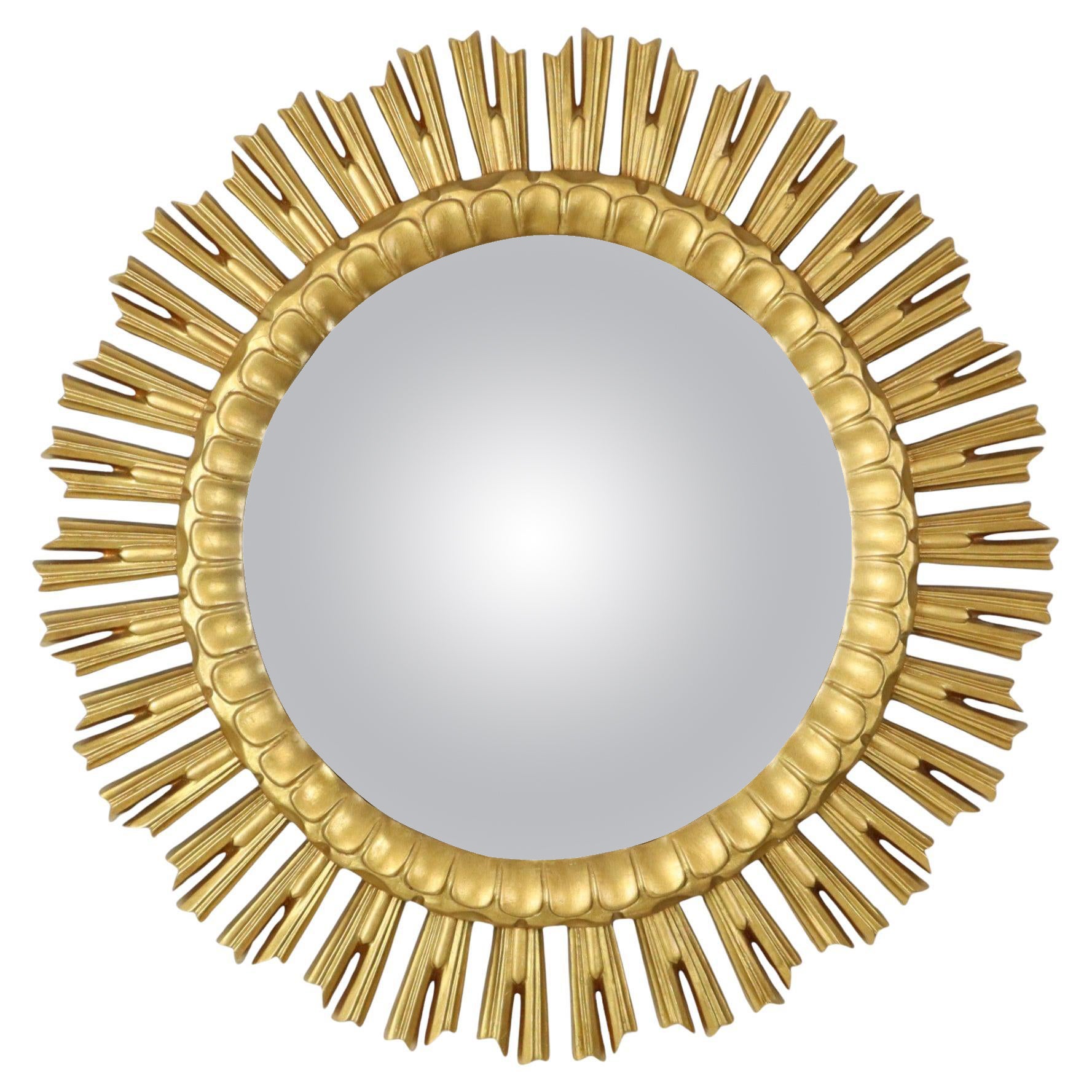 XL Specchio solare color oro Sunburst Occhio di strega in resina 60 cm