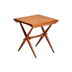 Tavolino in teak massiccio e ottone di Jens H. Quistgaard per Dansk Designs