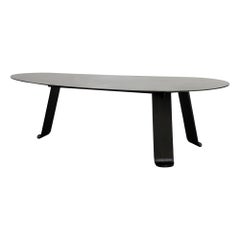Tavolo da pranzo/scrivania Chrysalis No. 1 in acciaio annerito con finitura zinco, su ordinazione