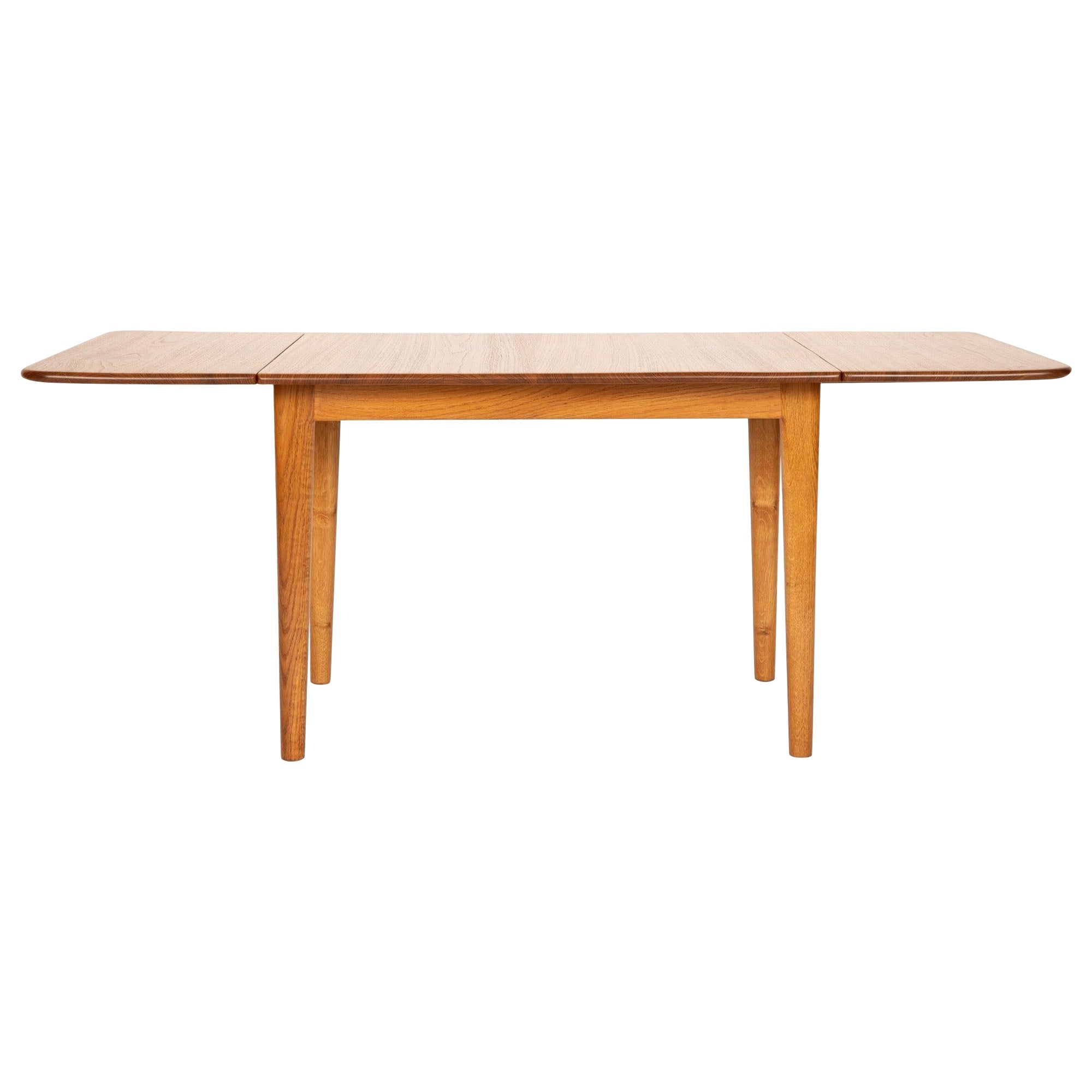 Teak Top Drop Leaf End Table by Hans Wegner, 1950's For Sale