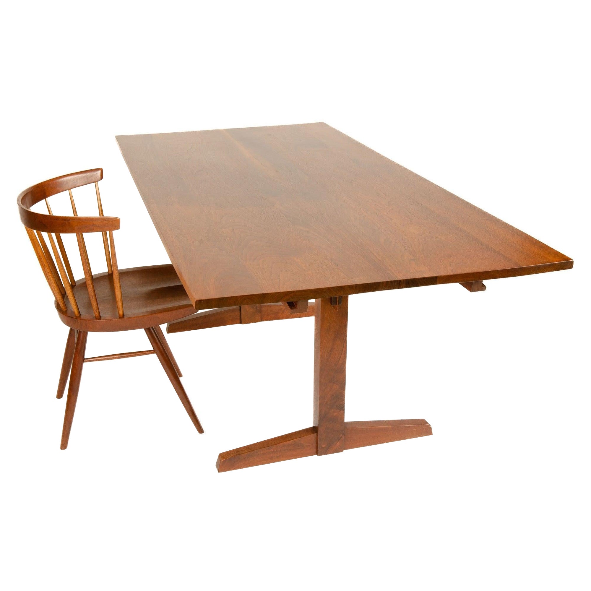Walnut Plank Top Trestle Dining Table by George Nakashima for Nakashima Studio