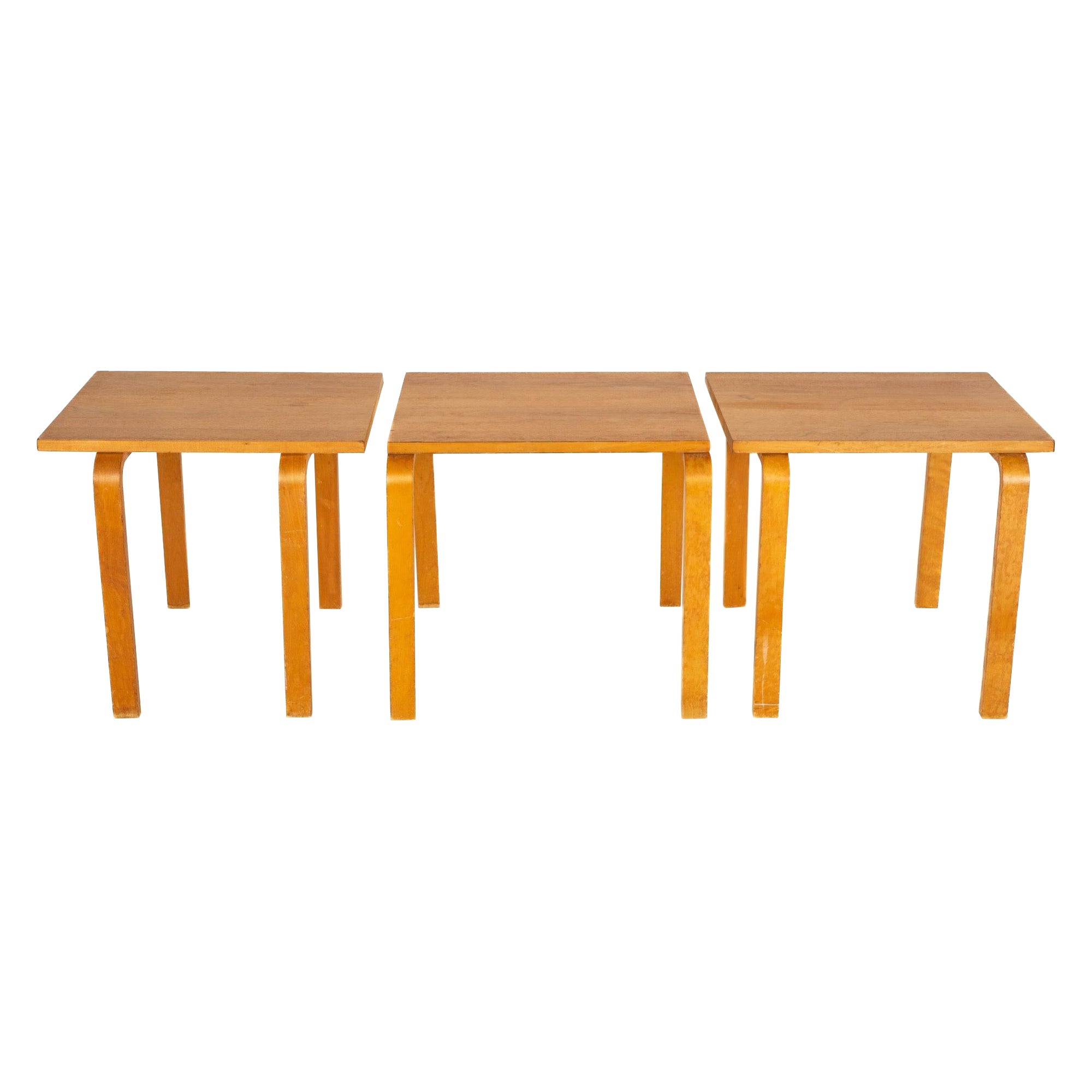 Set of Three Stacking Side Tables by Alvar Aalto, 1950s
