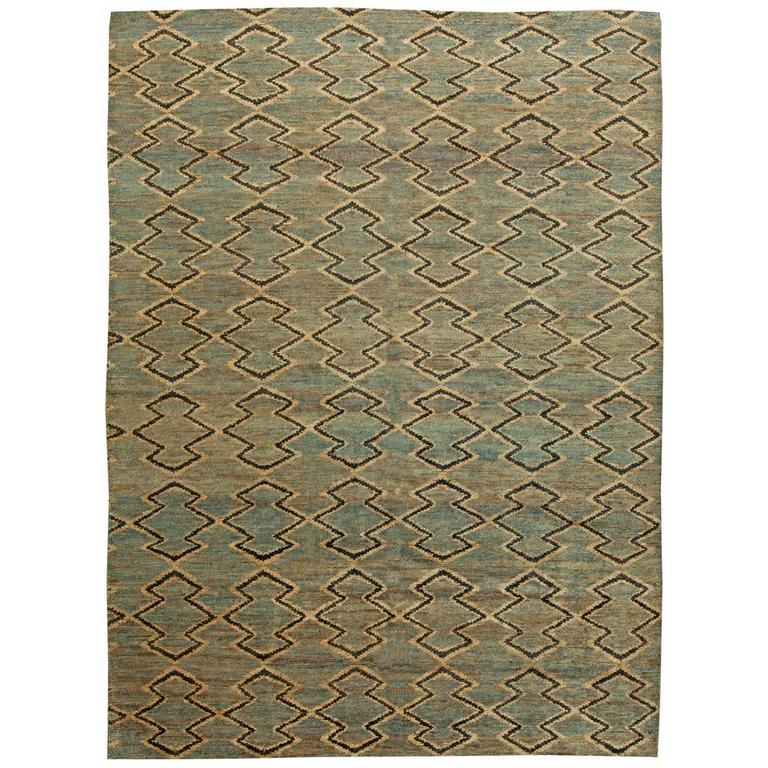 Aztec Blue Rug at 1stdibs