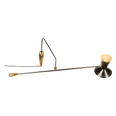 Wall Mount Light w/ Swivel ball socket & counter weighted arm from France, 1940s